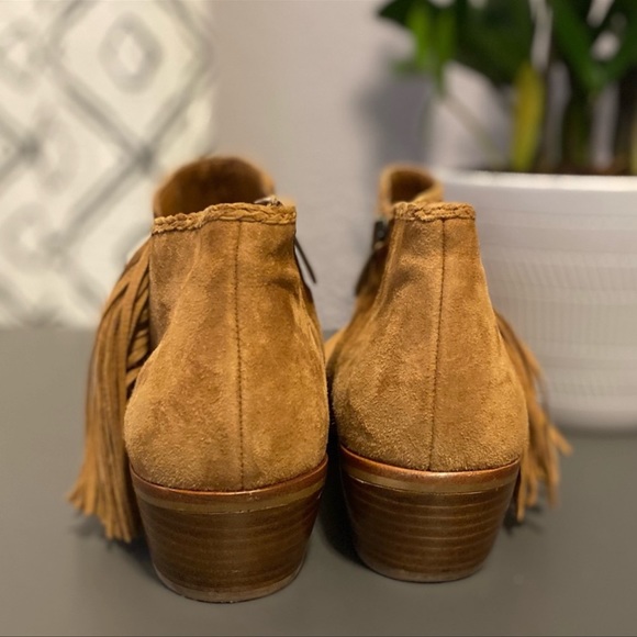 Sam Edelman 'Paige' Fringe Ankle Booties in Cinnamon Size 8.5 Boho Chic Western - Picture 2 of 9